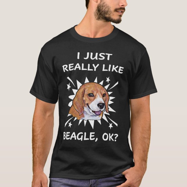 8 Ich mag einfach wirklich Beagle T-Shirt (Vorderseite)