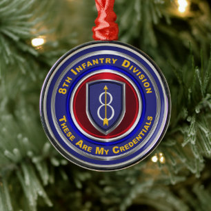 8. Infanterieabteilung Weihnachten halten Ornament Aus Metall