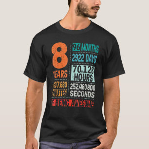 8 Jahre 96 Monate Phantastisch 8. Geburtstagsfeier T-Shirt