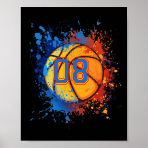 8 Jahre alt 8. Geburtstag Basketball Geschenk für Poster