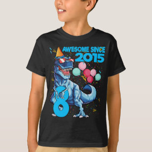 8 Jahre alt 8. Geburtstag Dinosaurier Junge Party T-Shirt