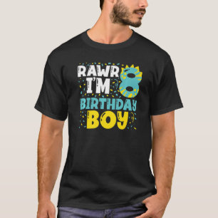 8 Jahre alt 8. Geburtstag Junge Dinosaurier Kleink T-Shirt
