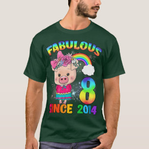 8 Jahre alt 8. Geburtstag Niedliches Mädchen Fabul T-Shirt