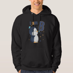 8 Jahre alt 8 Geburtstag Outfit Boy Girl Pinguin 1 Hoodie