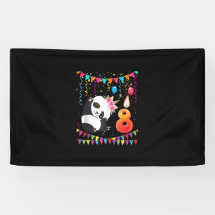 8 Jahre alt 8. Geburtstag Panda Einhorn Girl Gesch Banner