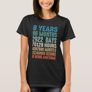 8 Jahre alt 8. Geburtstag Vintag Retro 96 Monate T T-Shirt