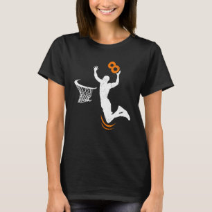 8 Jahre alt Basketball Dunk 8. Geburtstagsparty Bo T-Shirt