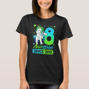 8 Jahre alt Blüten Unicorn Geschenke 8. Geburtstag T-Shirt