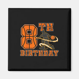 8 Jahre alt Bysketbyll Player 8. Geburtstag Sohn Magnet