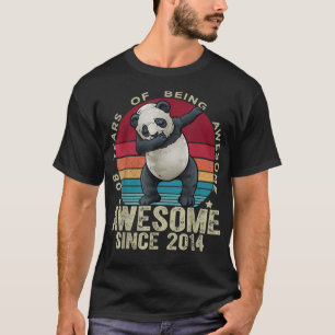 8 Jahre alt Dabbing Panda 8. Geburtstag Kinder Uni T-Shirt