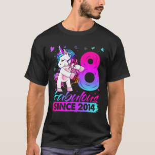 8 Jahre alt Einhorn Blüte 8. Geburtstag Mädchen Un T-Shirt