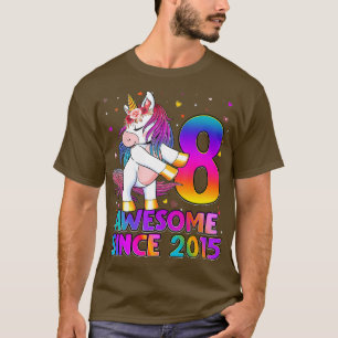 8 Jahre alt Einhorn Blüte 8. Geburtstag Mädchen Un T-Shirt