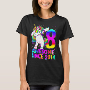 8 Jahre alt Einhorn Dabbing 8. Geburtstag Girl Uni T-Shirt