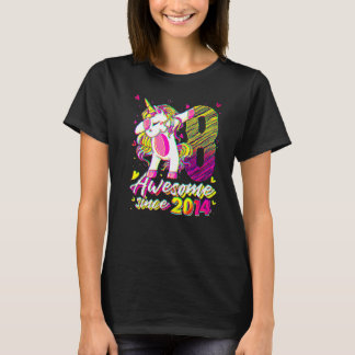 8 Jahre alt Einhorn Dabbing 8. Geburtstag Girl Uni T-Shirt