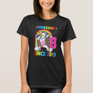 8 Jahre alt Einhorn Dabbing 8. Geburtstags Girl T- T-Shirt