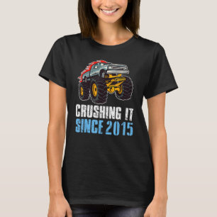 8 Jahre alt Geburtstag Boy Monster Truck Crushing  T-Shirt