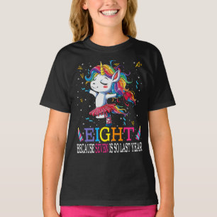8 Jahre alt Geburtstag Mädchen Geschenke Unicorn 8 T-Shirt