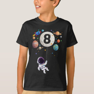 8 Jahre alt Geburtstag Planeten Astronaut 8. Gebur T-Shirt