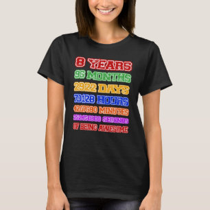8 Jahre alt Happy 8. Geburtstagsparty Countdown T-Shirt