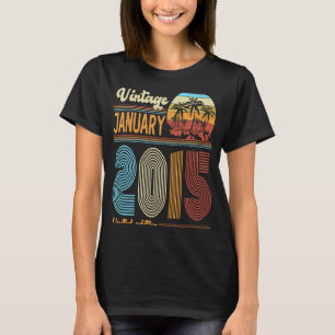 8 Jahre alte Geburtstags Vintage Januar 2015 Mädch T-Shirt