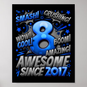 8 Jahre alte Geschenke für Jungen 8. Geburtstag Ju Poster
