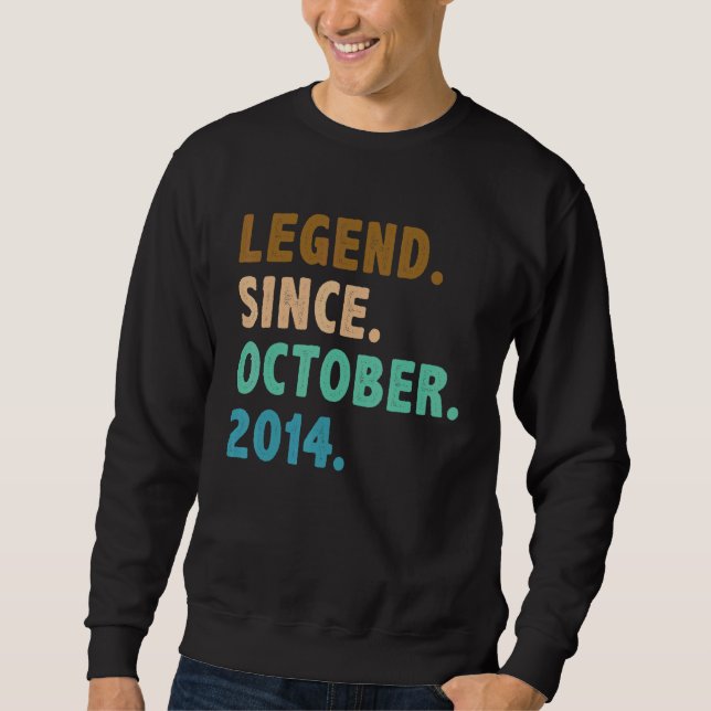 8 Jahre alte Legende Seit Oktober 2014 8. Geburtst Sweatshirt (Vorderseite)