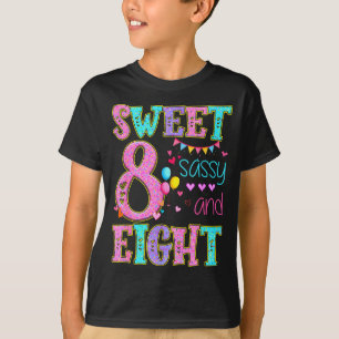 8 Jahre alte süße Sy und acht Geburtstagsmädchen D T-Shirt