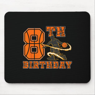 8 Jahre alter Basketball Spieler 8. Geburtstag Jun Mousepad