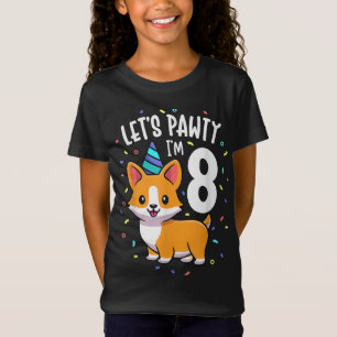 8 Jahre alter Corgi Hund Lover 8. Geburtstagsparty T-Shirt