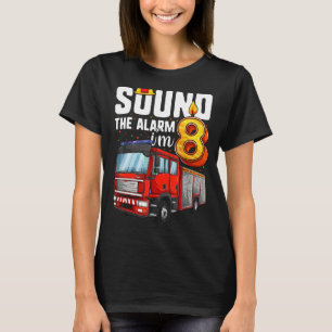 8 Jahre alter Feuerwagen Geburtstag Junge Feuerweh T-Shirt