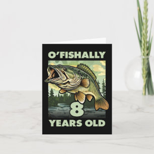 8 Jahre alter Fischer O'fishalle 8 Fischen 8. Gebu Karte