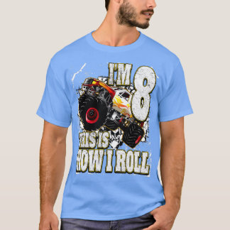 8 Jahre alter Monster Truck Geburtstag T-Shirt