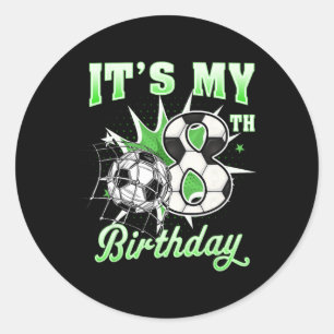 8 Jahre altes Es ist mein 8. Geburtstag Fußball By Runder Aufkleber