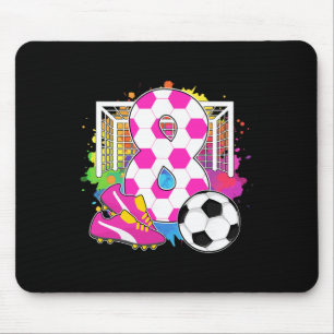 8 Jahre altes Geburtstagsmädchen 8. Geburtstag Fuß Mousepad
