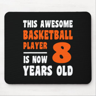 8 Jahre Altes Glück 8. Geburtstag Basketball 8. Ge Mousepad