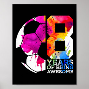 8 Jahre Awesome Fußball 8. Geburtstag _1  Poster