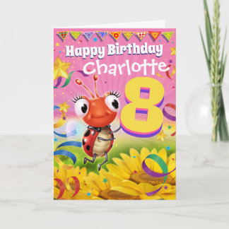 8 Jahre Custom Geburtstagskarte Little Ladybug Ber Karte