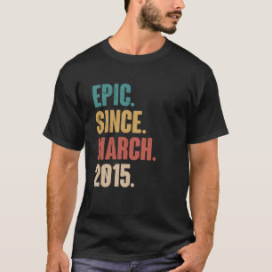 8 Jahre Vintag 2015 Geburtstag 8. Dekoration m T-Shirt