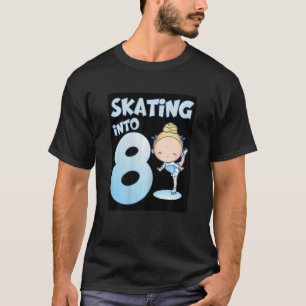 8-jährige Girl-Ice-Skaten bis 8. Geburtstag Kinder T-Shirt