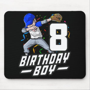 8-jährige Kinder Jungen 8. Geburtstag Baseball Dab Mousepad