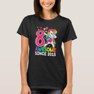8-jährige Mädchen Teens Dabbing Unicorn 8. Geburts T-Shirt