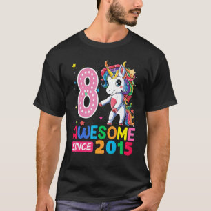 8-jährige Mädchen Teens Flossen Einhorn 8. Geburts T-Shirt
