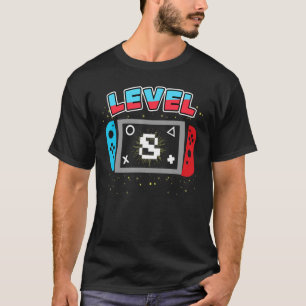 8-jährige Videospiele Gaming Stufe 8 Geburtstag B T-Shirt