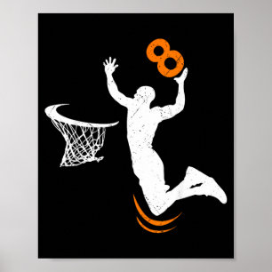 8-jähriger Baseball-Dunk 8. Geburtstagsfeier Junge Poster