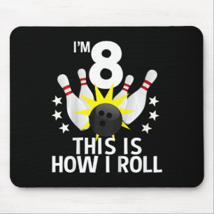 8-jähriger Bowling Geburtstagsparty Shirt Wie ich  Mousepad