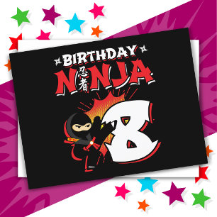 8-jähriger Comic-Ninja zum 8. Geburtstag Postkarte