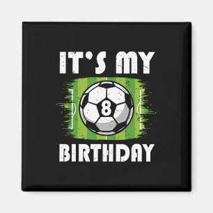 8-jähriger Kinderfußballspieler 8. Geburtstag Jung Magnet