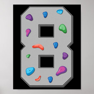 8-jähriger Kletterer Geburtstag Bouldering Kletter Poster