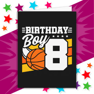 8-jähriges Basketball Party Thema 8. Geburtstag Ju Karte