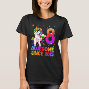 8-jähriges Einhorn Flossen 8. Geburtstagsmädchen U T-Shirt